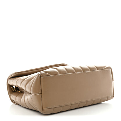 Saint Laurent Calfskin Y Quilted Monogram Small Loulou Chain Satchel Dark Beige 4 of 10