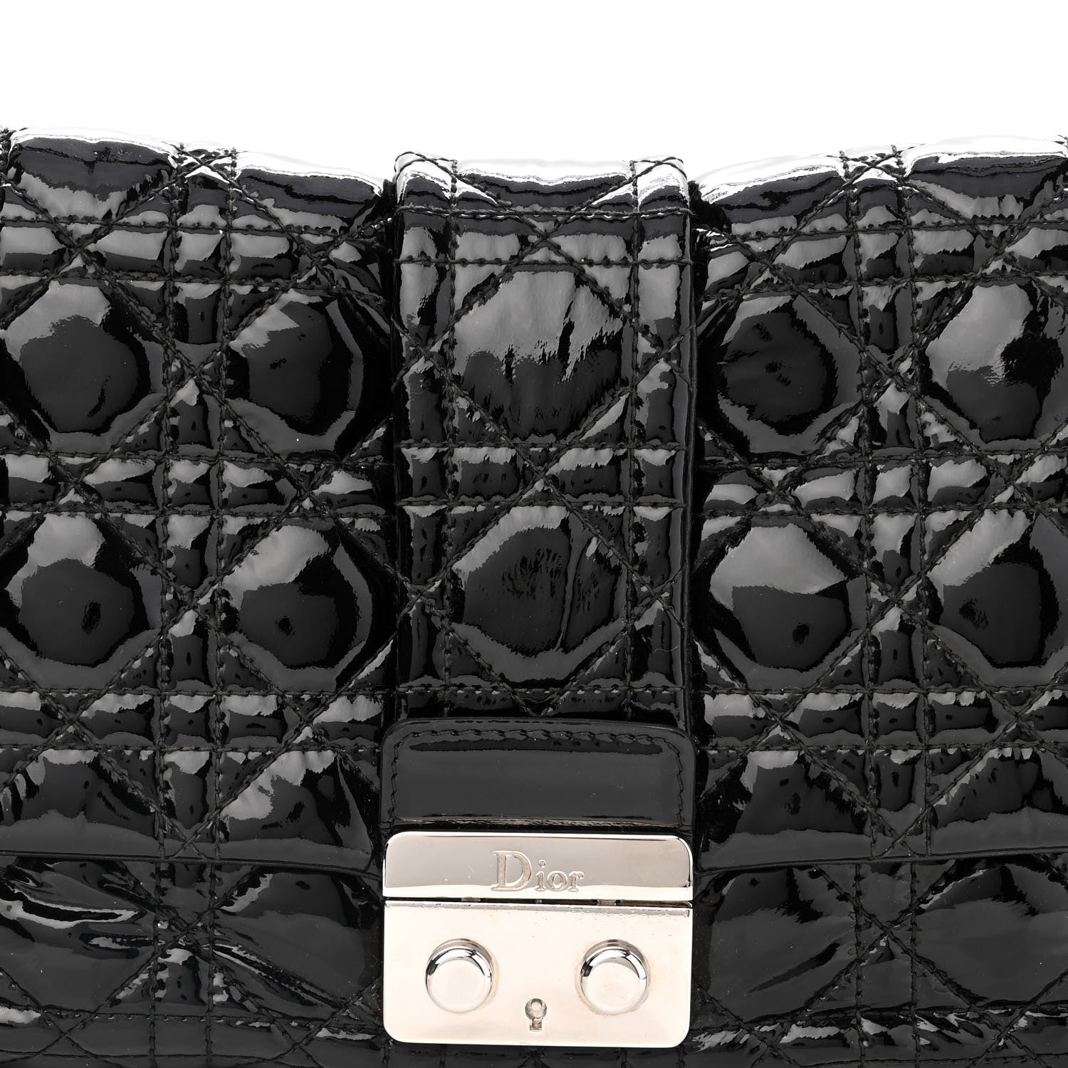 Christian Dior Patent Cannage New Lock Flap Black 11 of 19