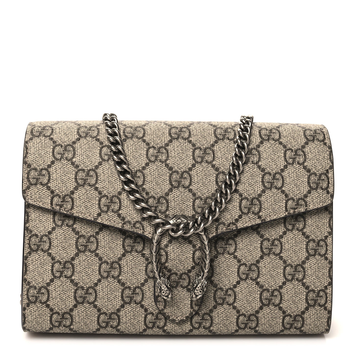 GG Supreme Monogram Mini Dionysus Chain Wallet Beige Taupe