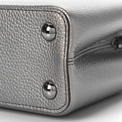 Louis Vuitton Metallic Calfskin Capucines BB Etain 9 of 9