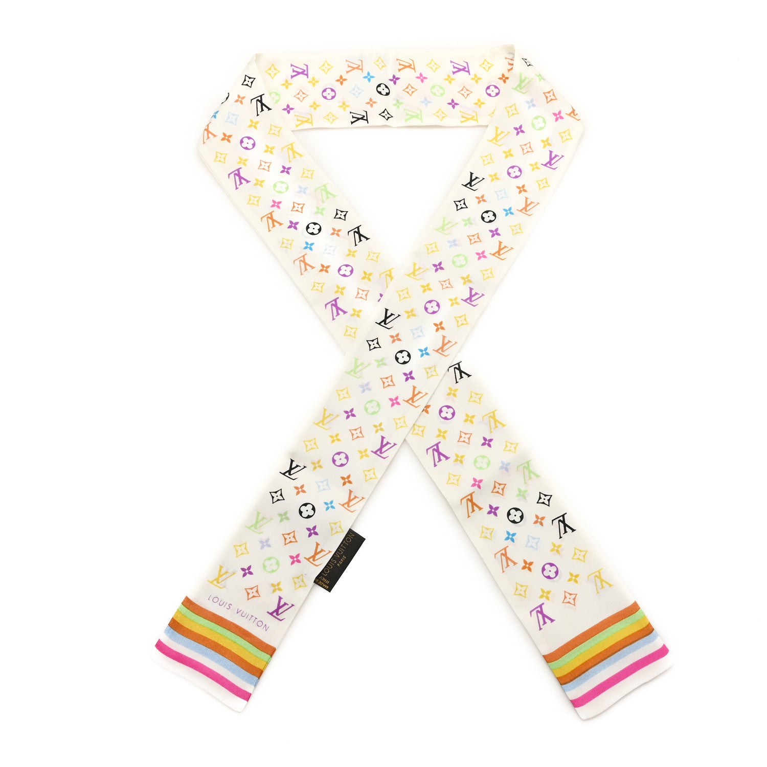 Louis Vuitton Silk Monogram Multicolor Bandeau White 1 of 3