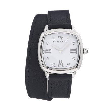 David Yurman Stainless Steel Calfskin Diamond 27mm Albion Wrap Quartz Watch 1 of 8