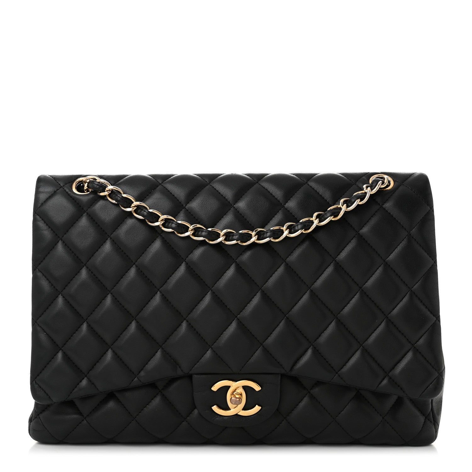 Chanel Lambskin Quilted Maxi Double Flap Black 1 of 10