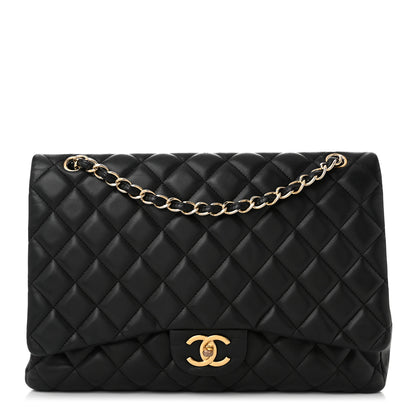 Chanel Lambskin Quilted Maxi Double Flap Black 1 of 10