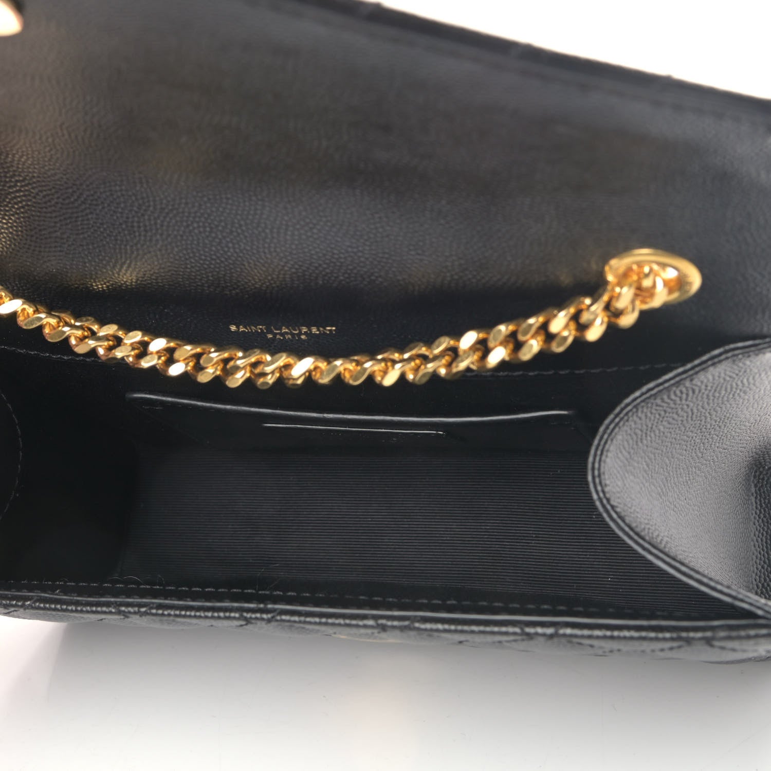 Saint Laurent Grain De Poudre Textured Mixed Matelasse Triquilt Small Monogram Satchel Black 4 of 4