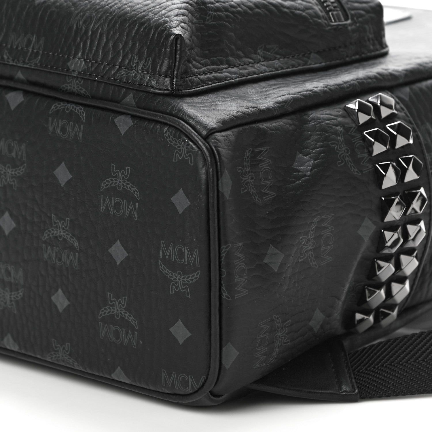 MCM Visetos Small Side Stud Stark Backpack Black 9 of 9