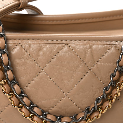Chanel Aged Calfskin Quilted New Medium Gabrielle Hobo Beige 8 of 10