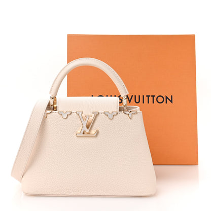 Louis Vuitton Taurillon Mother of Pearl Flowers Capucines BB Creme Nacre 10 of 10