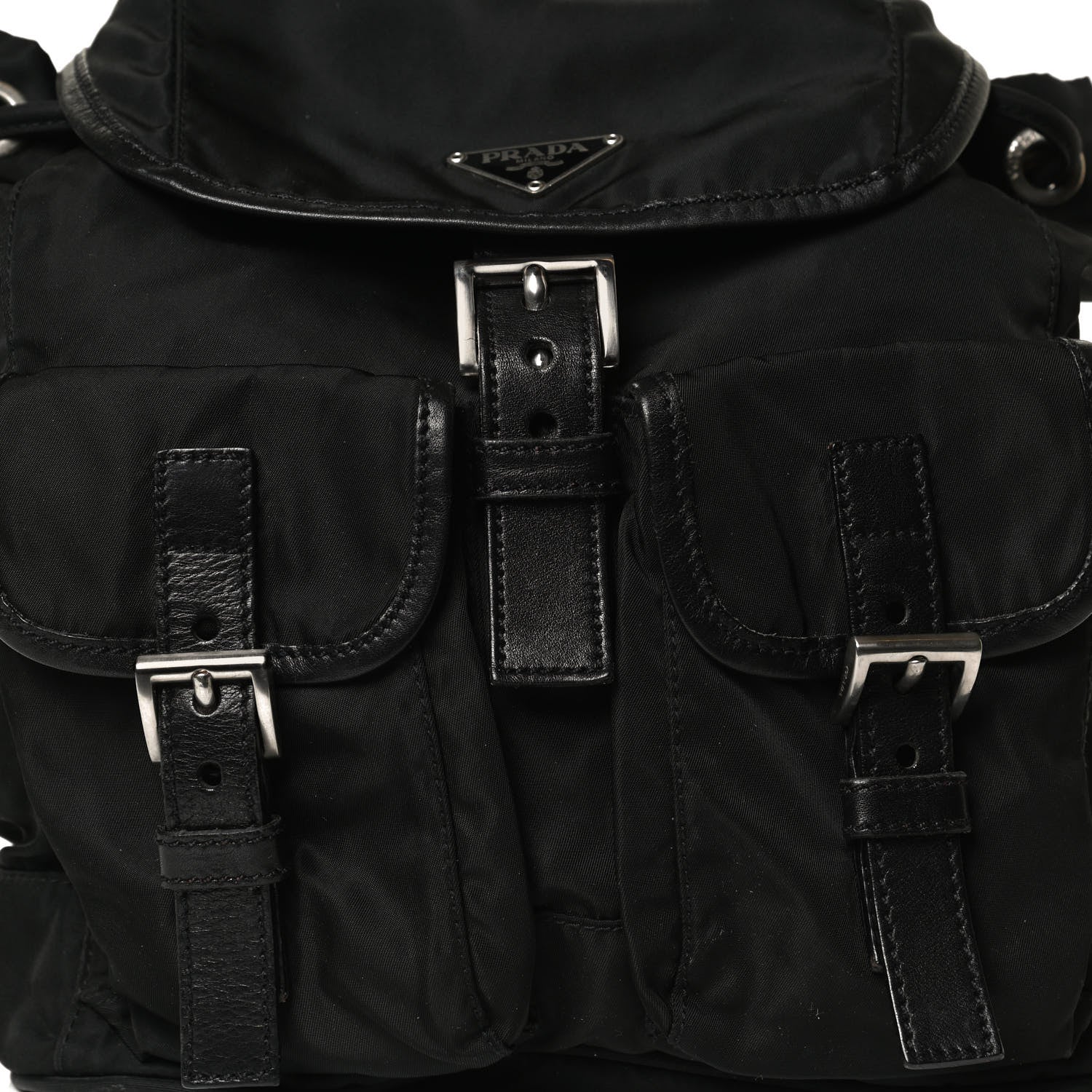 Prada Tessuto Nylon Vitello Backpack Black 7 of 16