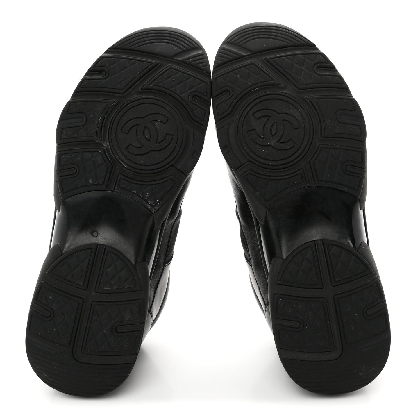 Lambskin Fabric CC Uniform Sneakers 39 Black