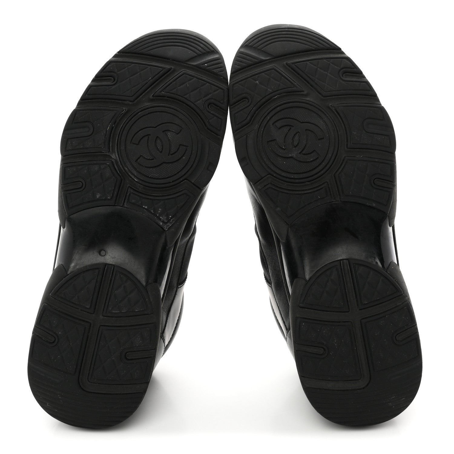 Chanel Lambskin Fabric CC Uniform Sneakers 39 Black 6 of 8