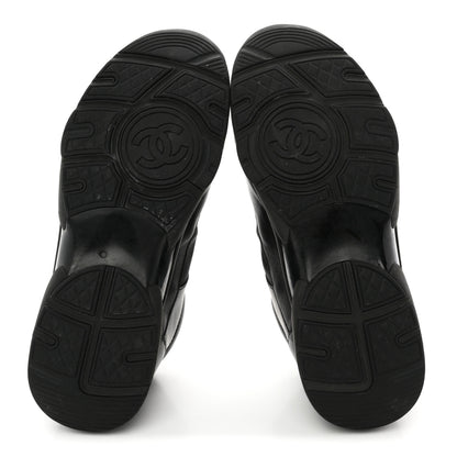 Chanel Lambskin Fabric CC Uniform Sneakers 39 Black 6 of 8