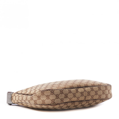 Gucci Monogram Web Medium Half Moon Hobo Dark Brown 4 of 10