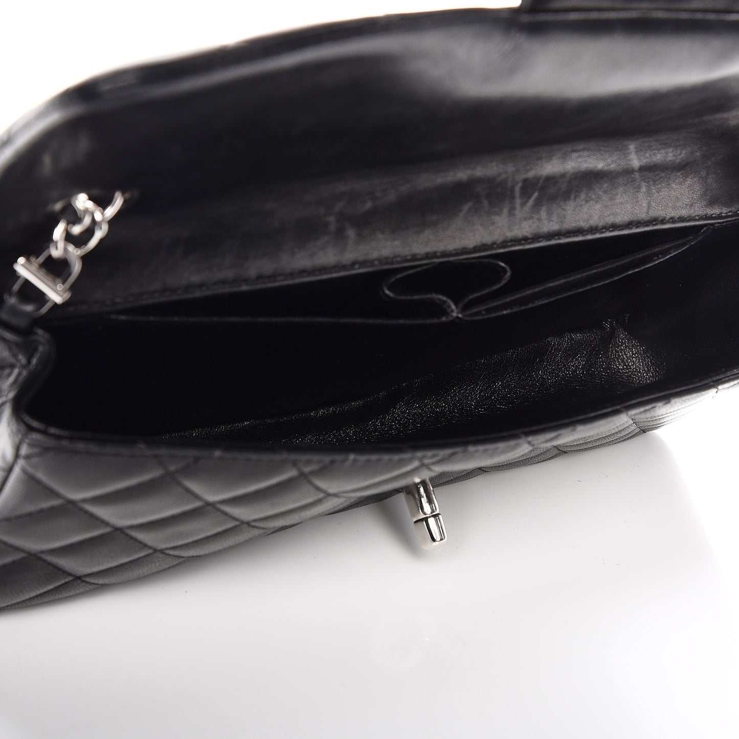 Lambskin Quilted East West Flap Black