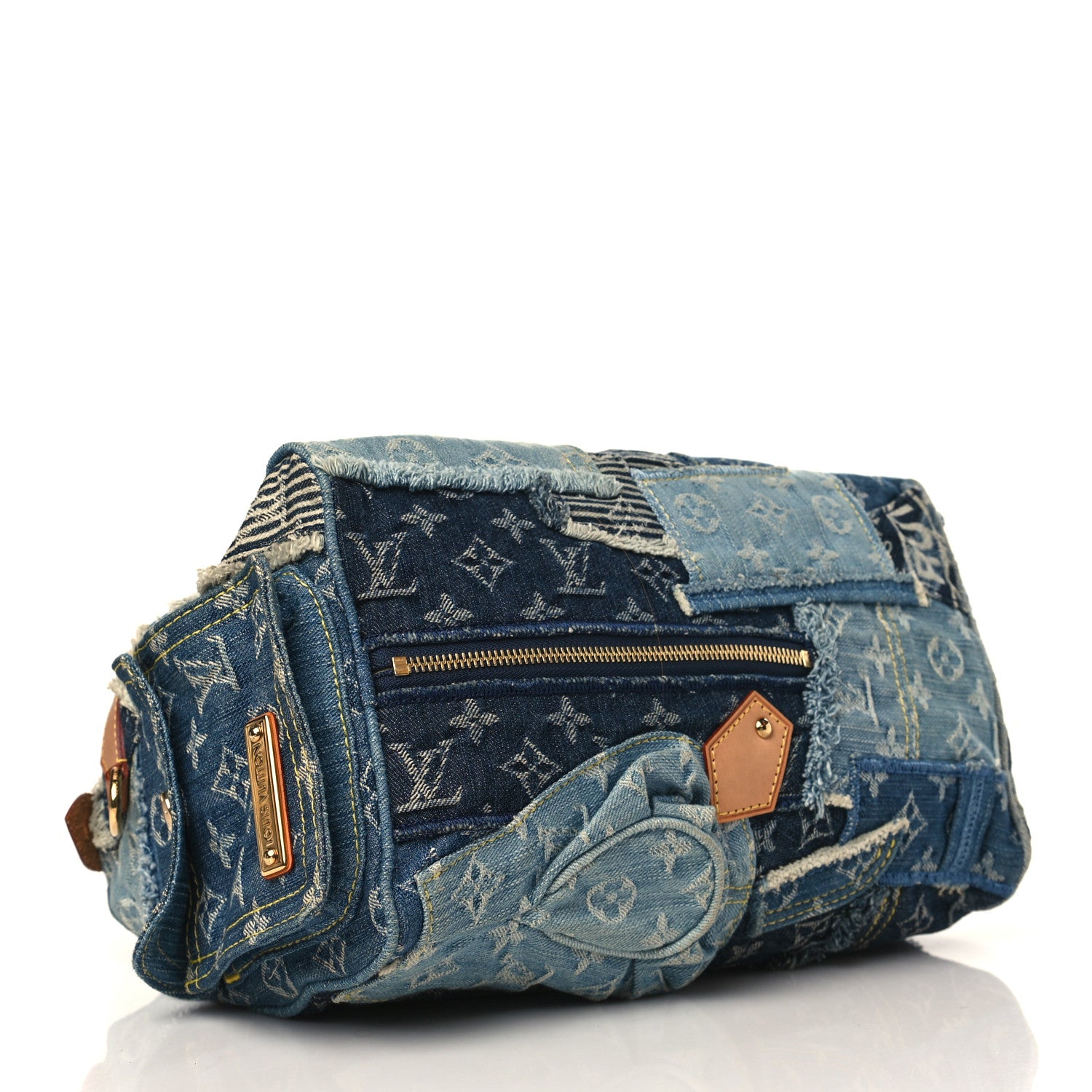 Louis Vuitton Denim Patchwork Speedy 30 Blue 3 of 7