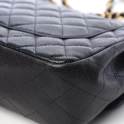 Chanel Caviar Quilted Jumbo Double Flap Black 13 of 14