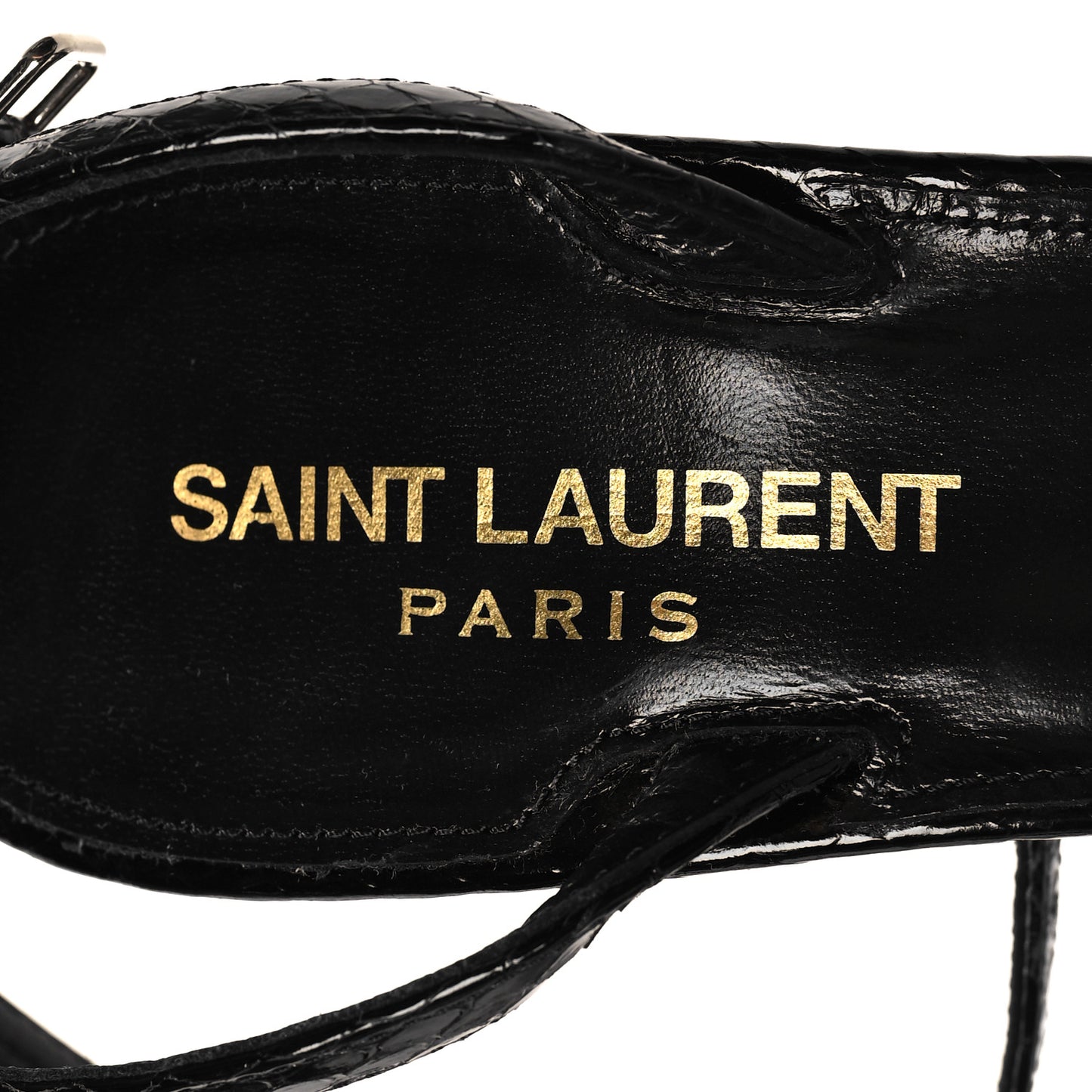 Calfskin Chain Cristal Sandals 38 Black