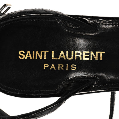 Saint Laurent Calfskin Chain Cristal Sandals 38 Black 6 of 7