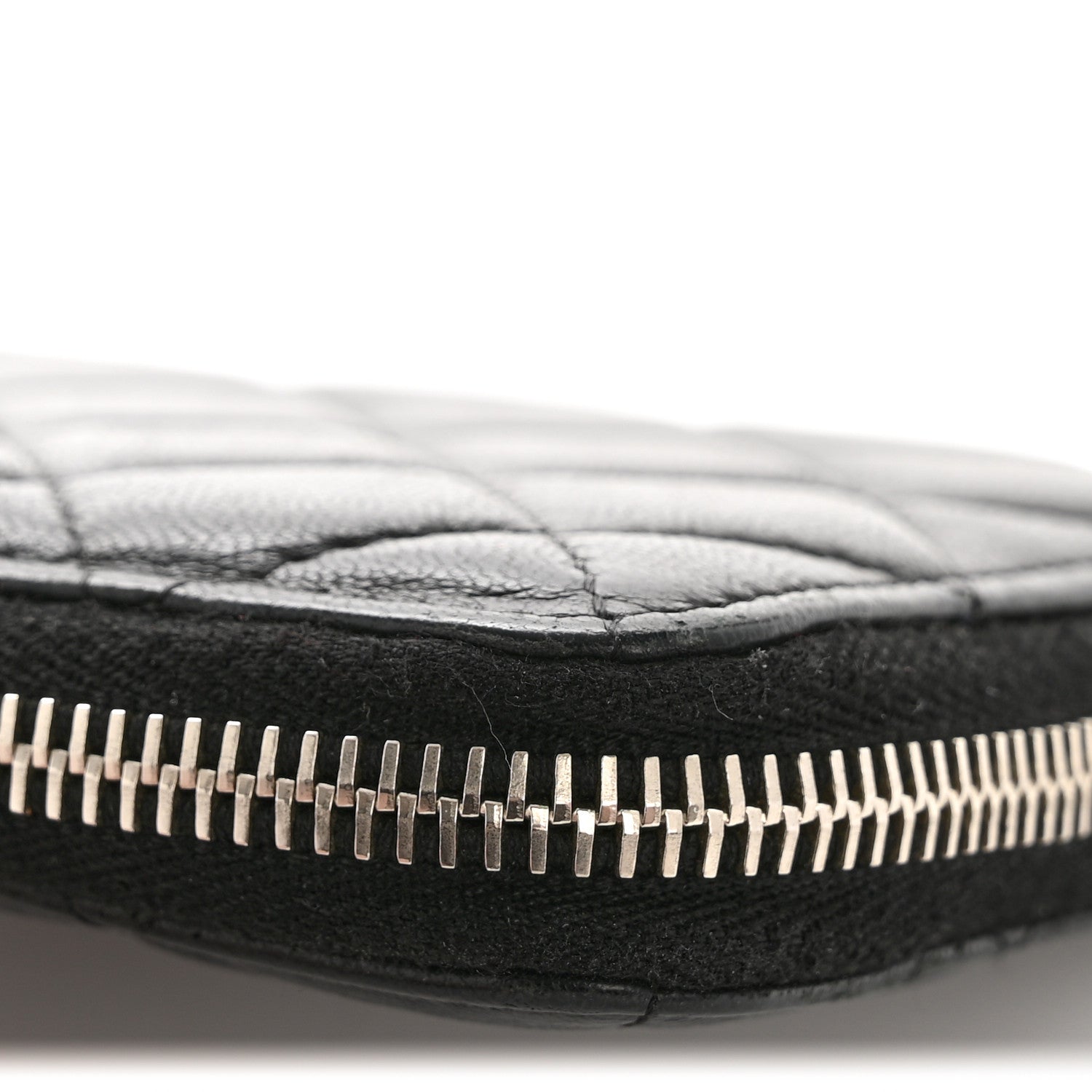Chanel Lambskin Quilted Large Gusset Zip Around Wallet Black 12 of 12