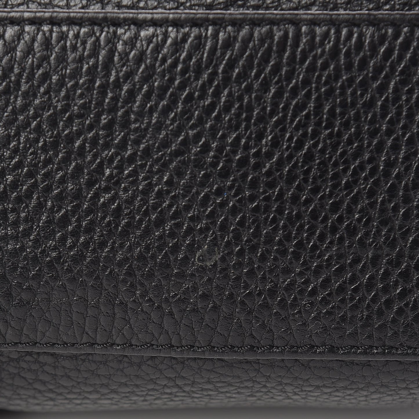 Grainy Calfskin House Check Horn Toggle Shoulder Bag Black
