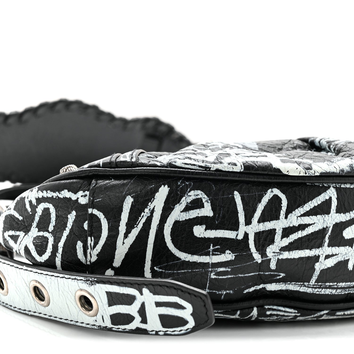 Balenciaga Agneau Arena Graffiti Le Cagole Shoulder Bag XS Black 10 of 11