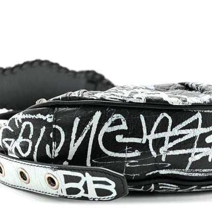 Balenciaga Agneau Arena Graffiti Le Cagole Shoulder Bag XS Black 10 of 11
