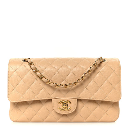 Chanel Caviar Quilted Medium Double Flap Beige 1 of 12