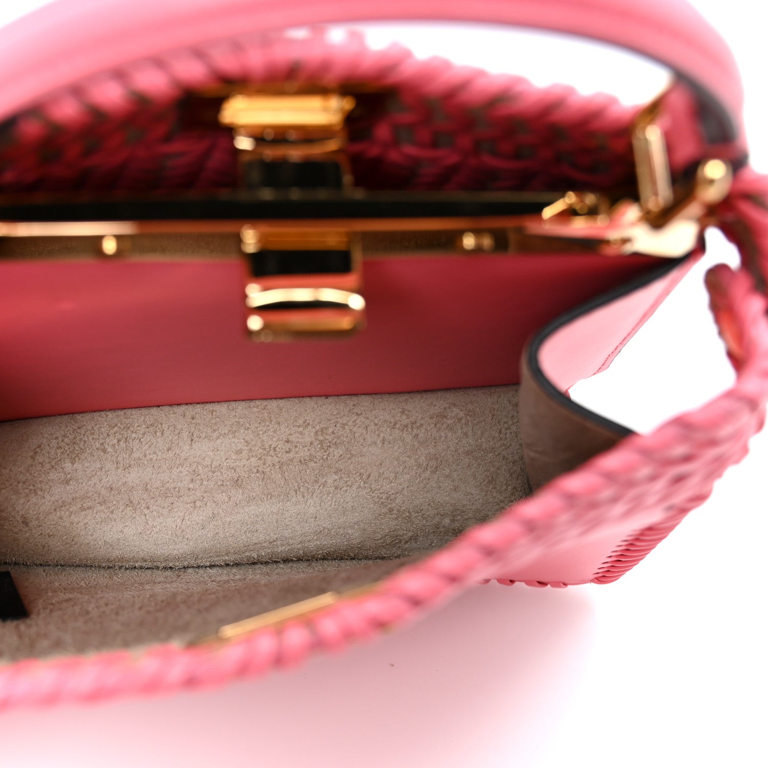 Fendi Vitello King Shiny Nappa Intreccio Petite Peekaboo I SEE U