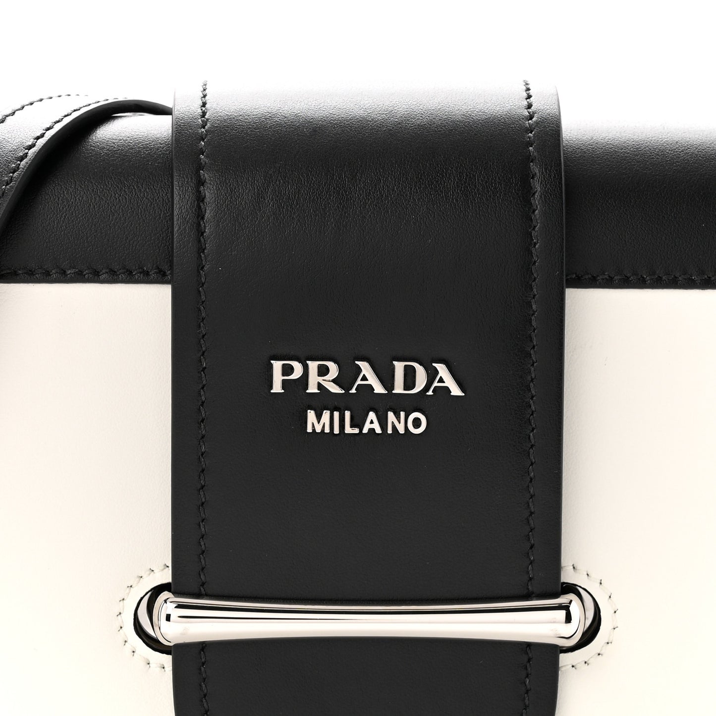 City Calfskin Small Sidonie Shoulder Bag White Black