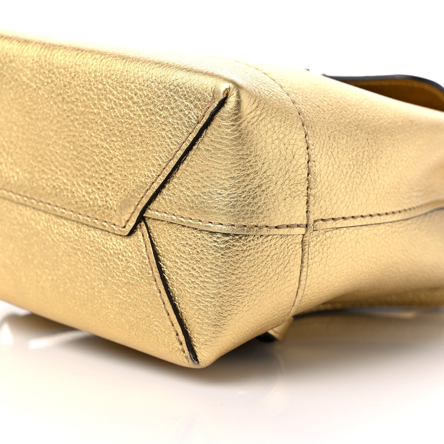 Metallic Calfskin Lockme Mini Backpack Gold