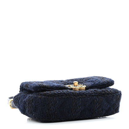 Chanel Tweed Quilted Chanel 19 Waist Bag Navy 4 of 10