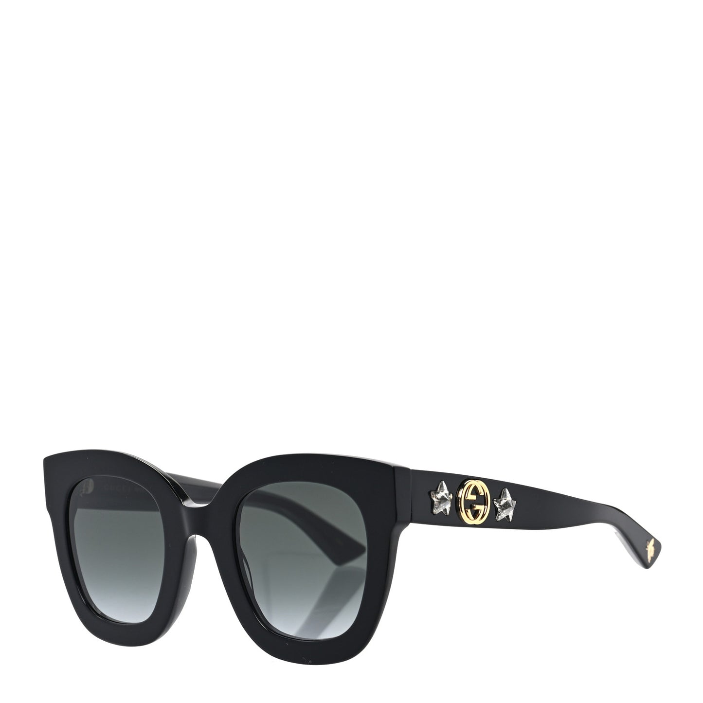 Acetate Crystal Star Round Frame Sunglasses GG0208S Black