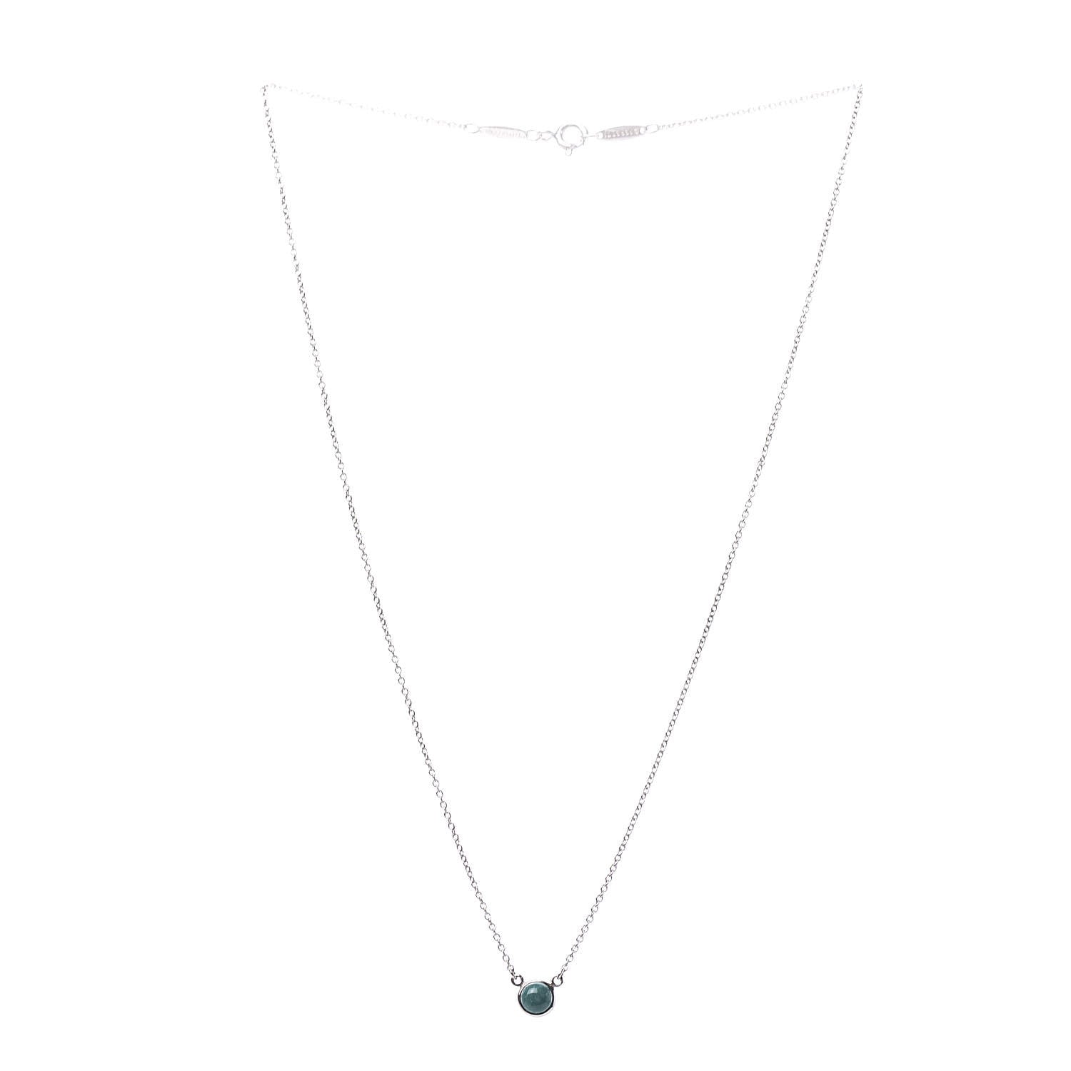 Tiffany Sterling Silver Turquoise Elsa Peretti Color by the Yard Pendant Necklace 3 of 8