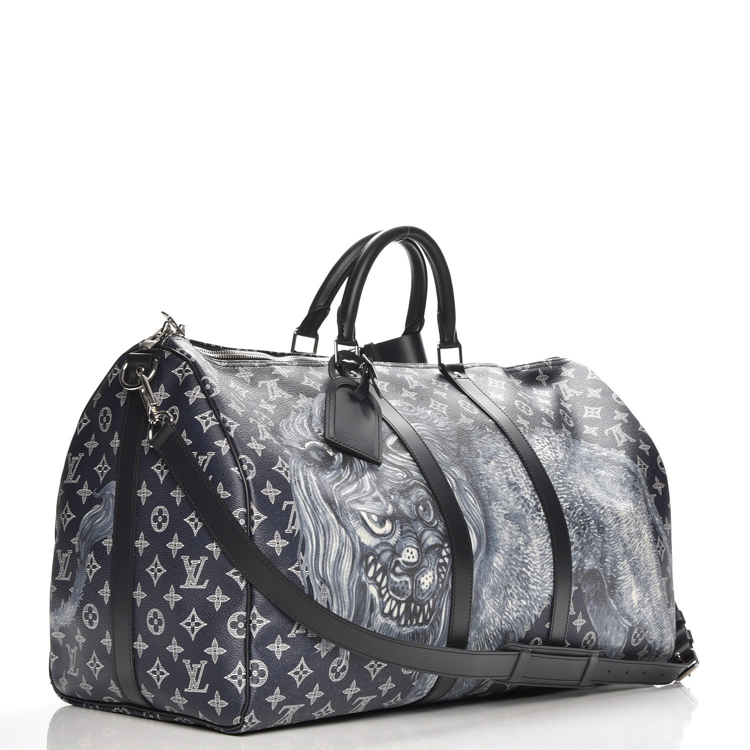 Louis Vuitton Savane Monogram Lion Chapman Keepall Bandouliere 55 Encre 4 of 10