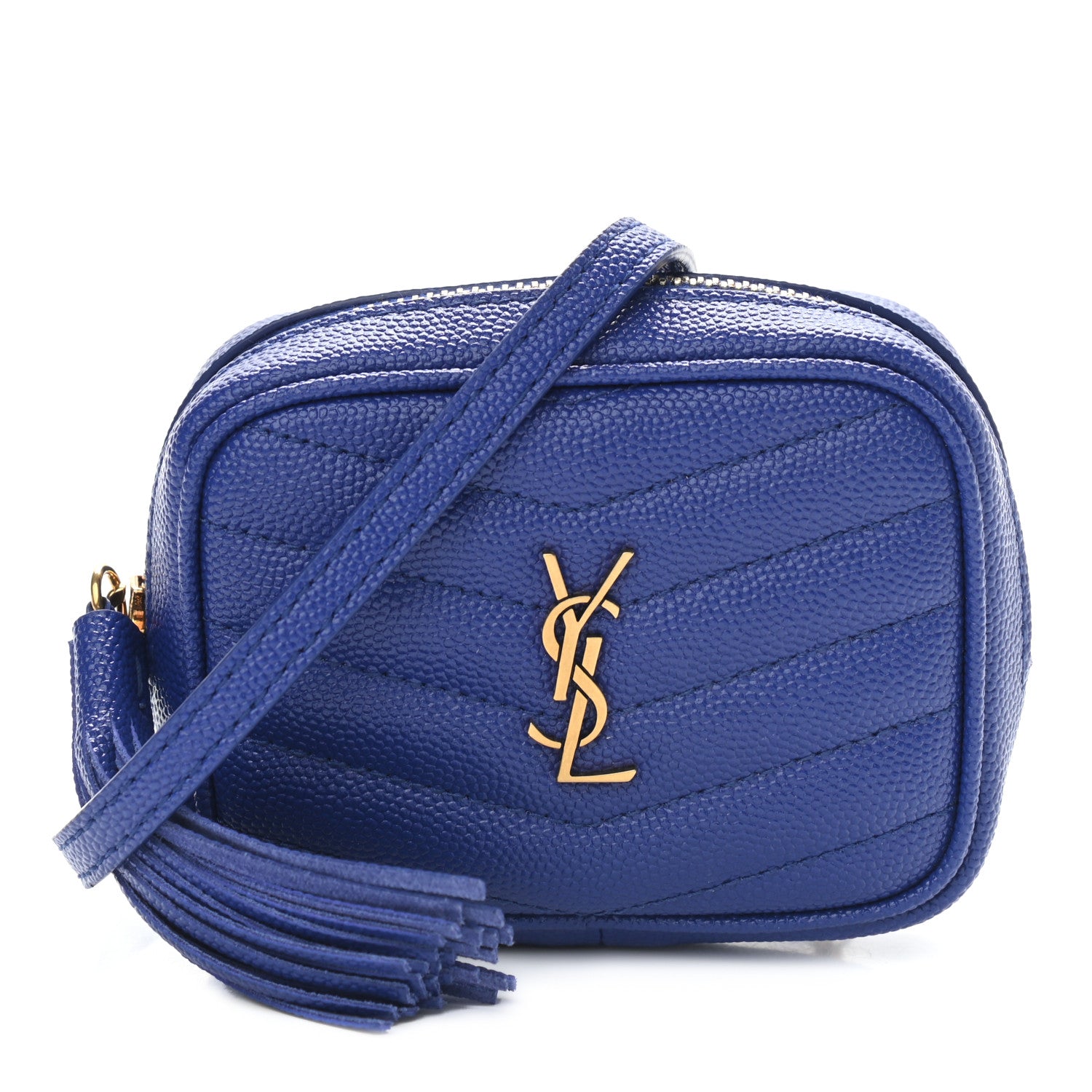 Saint Laurent Grain De Poudre Matelasse Monogram Baby Lou Camera Bag Sapphire Blue 1 of 9