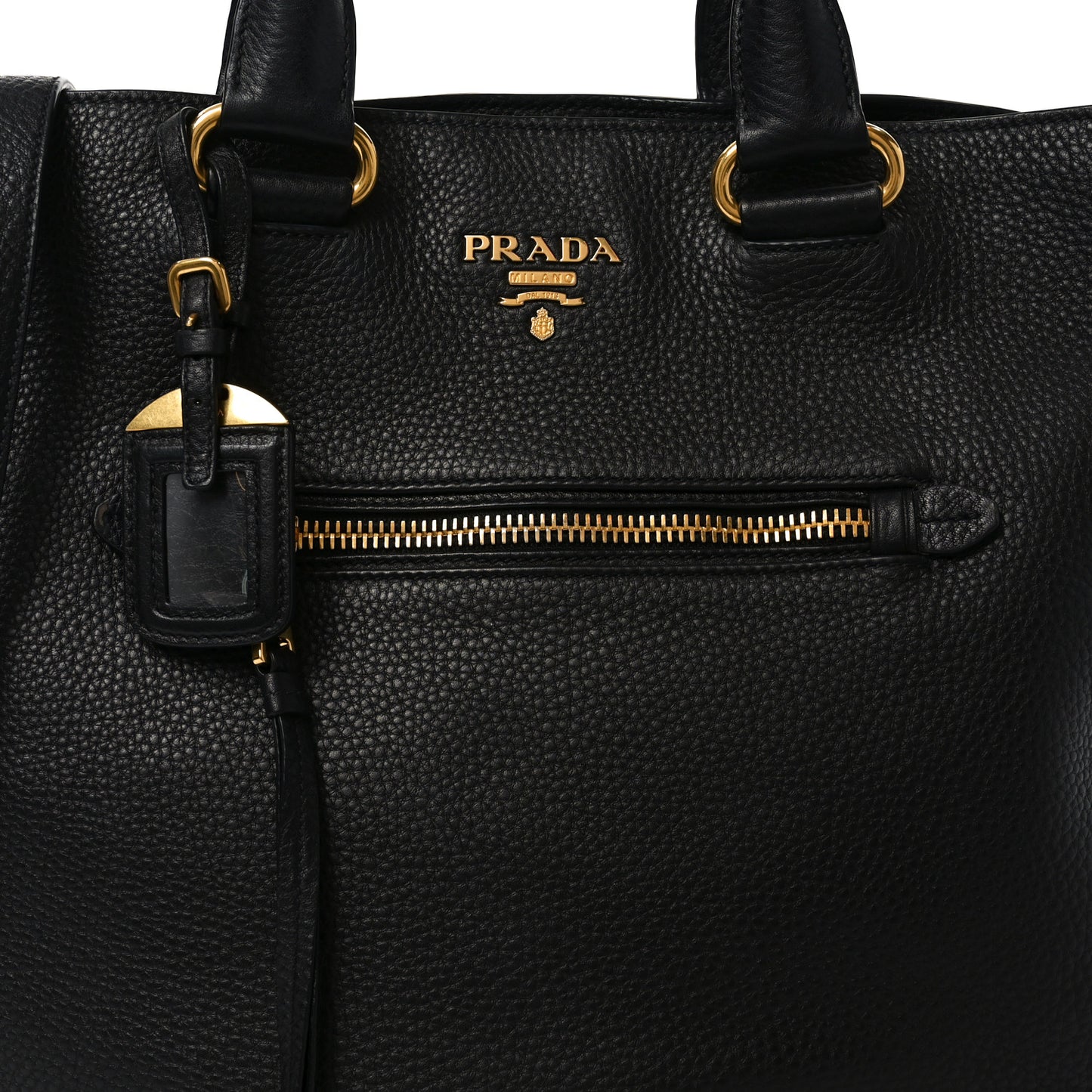 Vitello Daino Shopping Tote Black