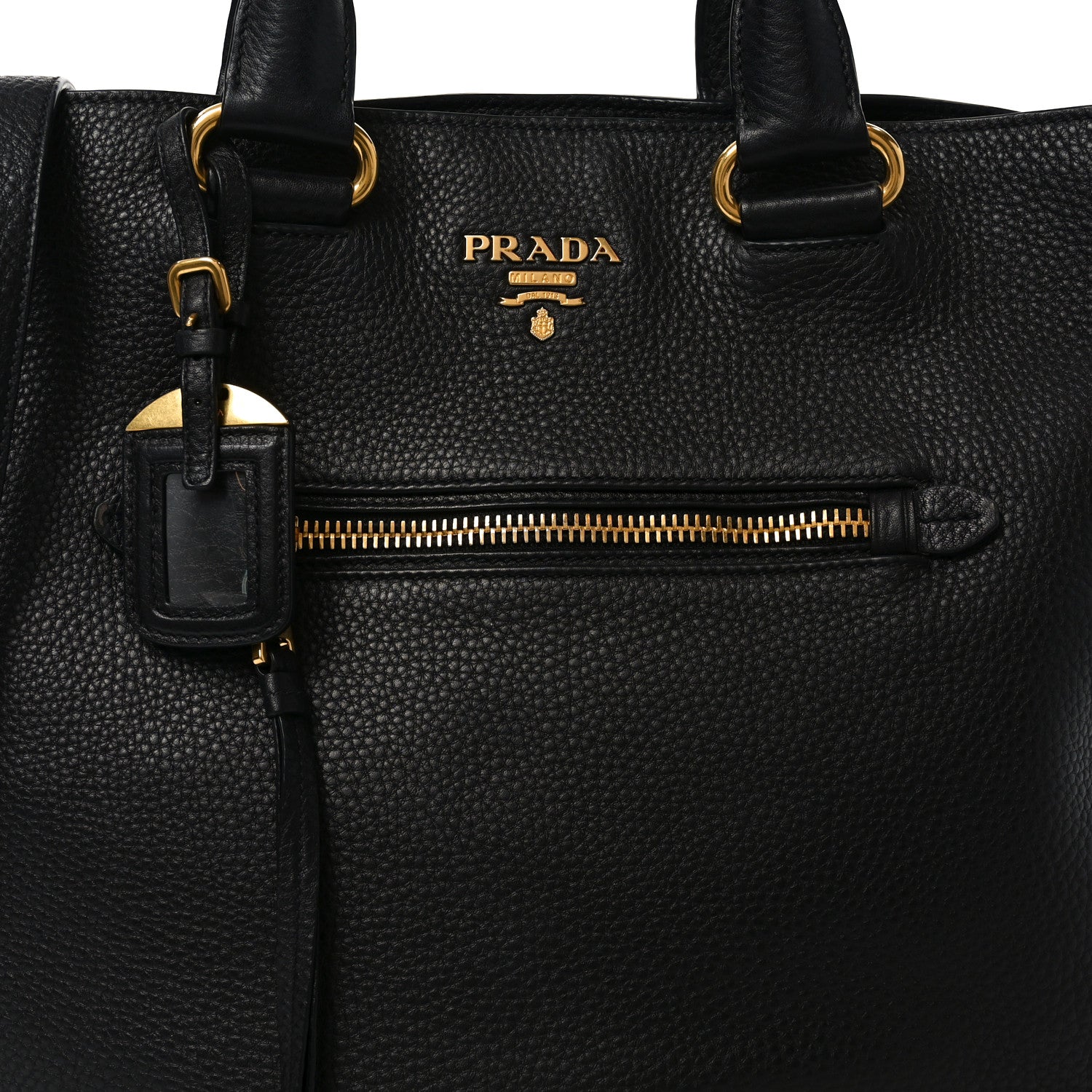 Prada Vitello Daino Shopping Tote Black 7 of 9
