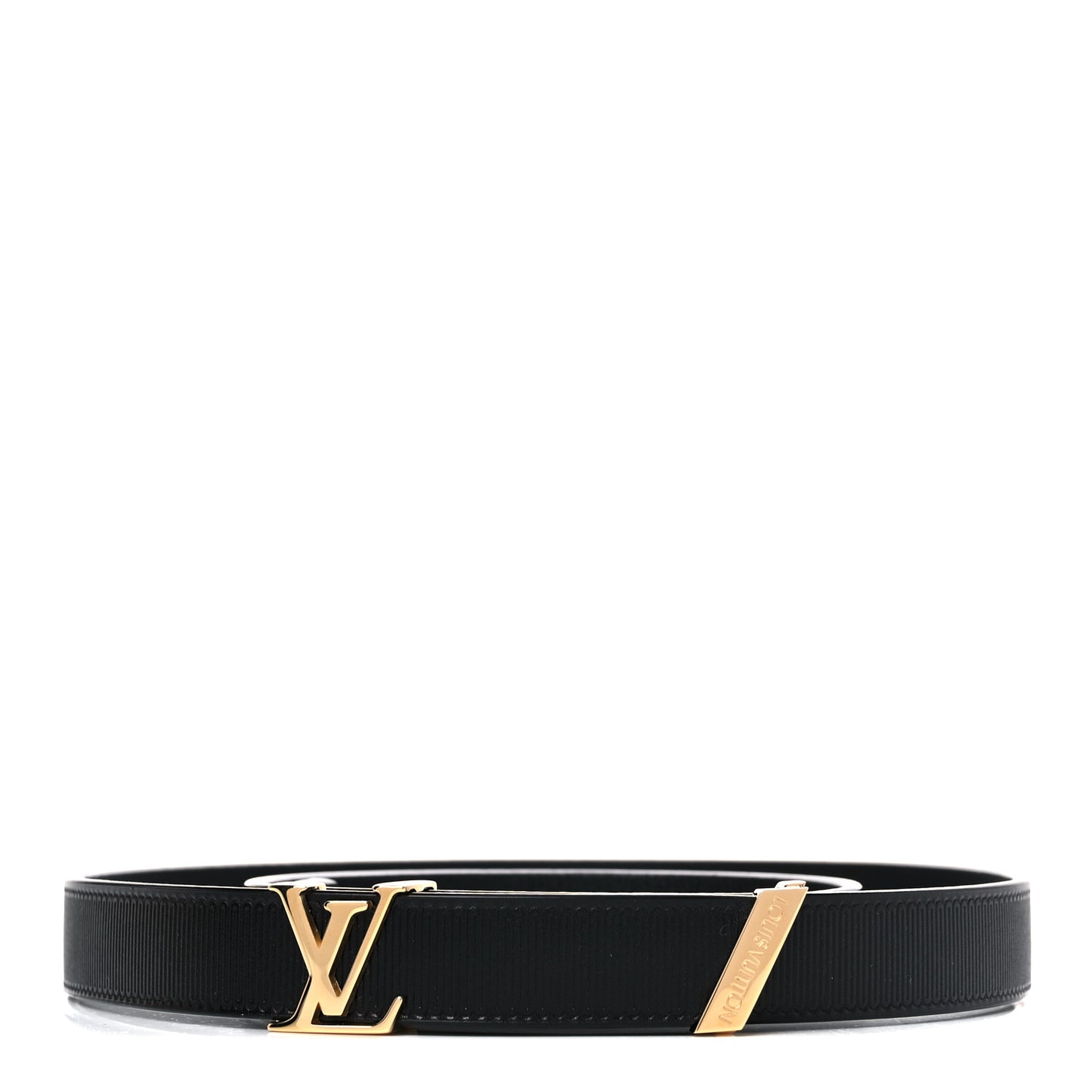 Taurillon Calfskin 30mm LV Initiales Belt 85 34 Black