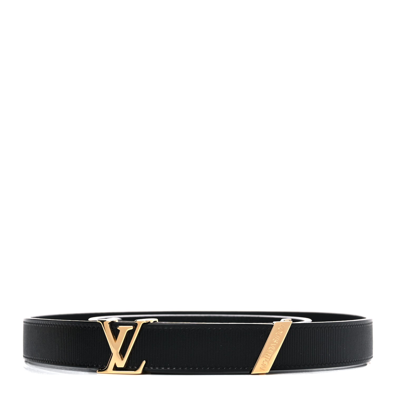 Louis Vuitton Taurillon Calfskin 30mm LV Initiales Belt 85 34 Black 1 of 10