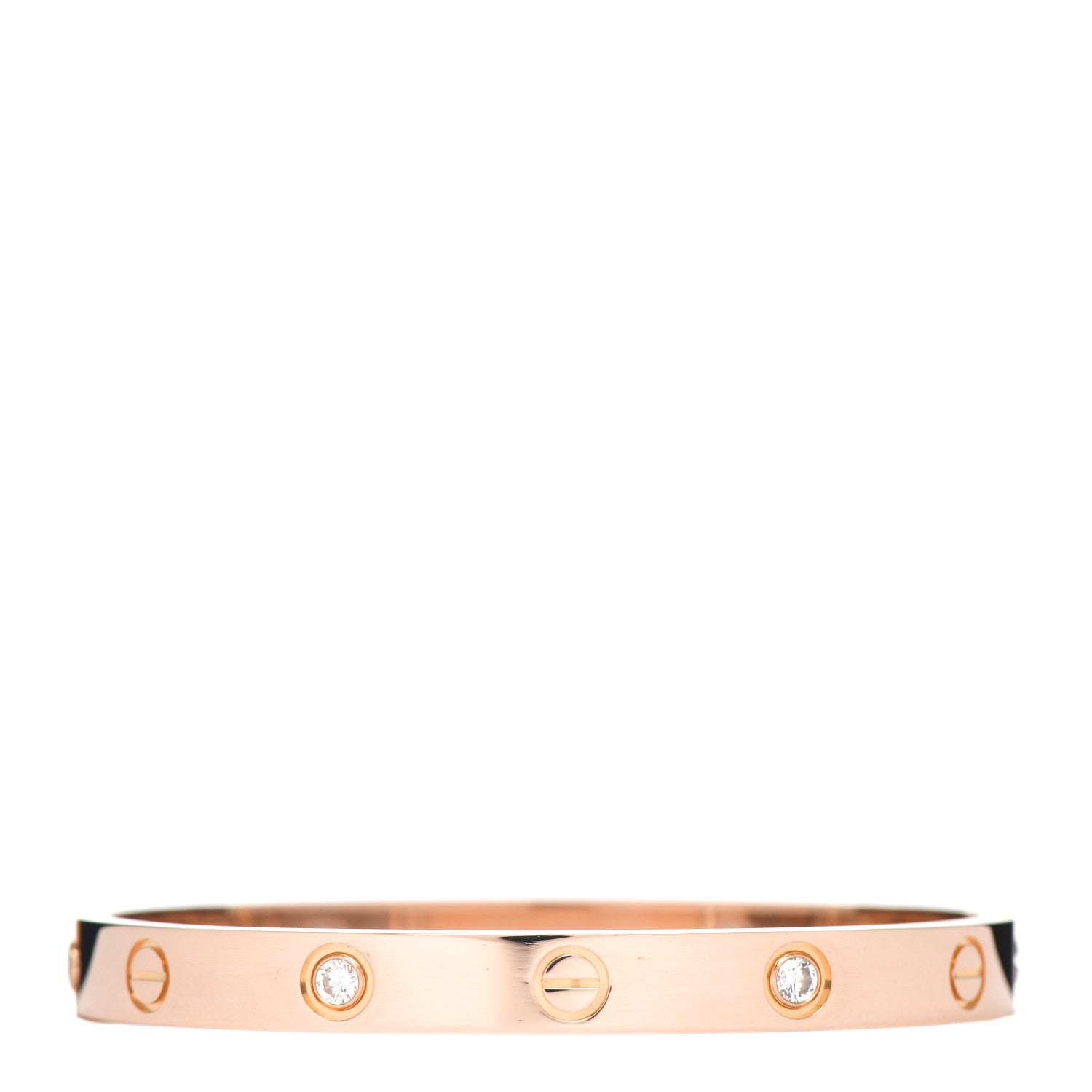 Cartier 18K Pink Gold 4 Diamond LOVE Bracelet 16 3 of 4