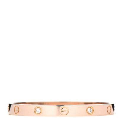 Cartier 18K Pink Gold 4 Diamond LOVE Bracelet 16 3 of 4