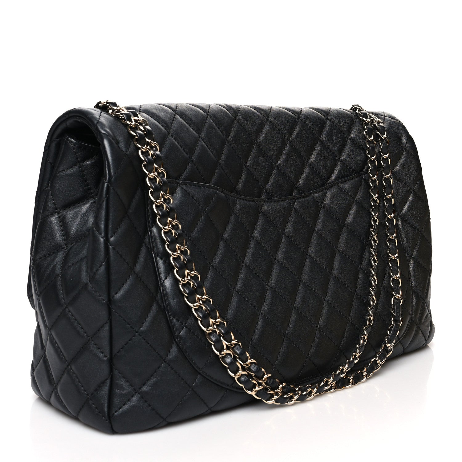 Chanel Metallized Calfskin Quilted Small XXL Travel Flap Bag Black 3 of 12