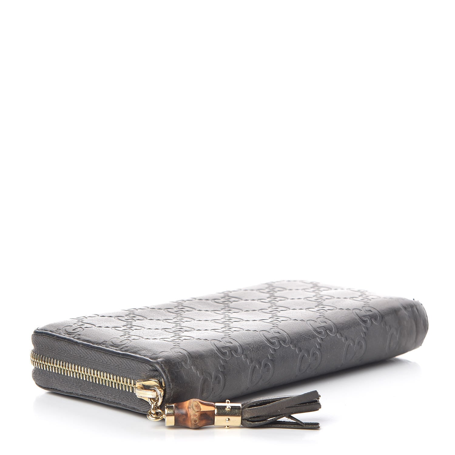 Gucci Guccissima Bamboo Tassel Zip Around Wallet Grey 4 of 7