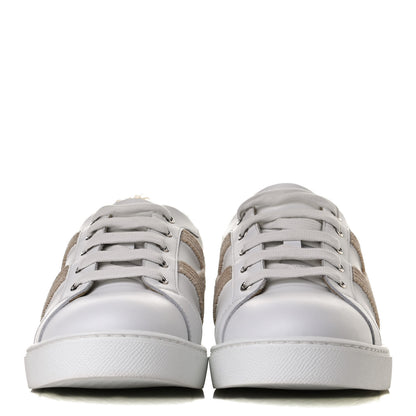 Hermes Calfskin Shearling Womens Avantage Sneakers 39.5 White Ecru 2 of 10