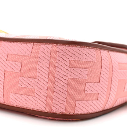 Fendi Canvas Vitello King FF Embroidered Baguette Rosa 10 of 11