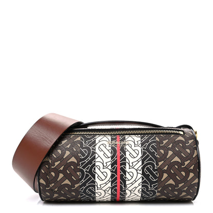 Burberry E-Canvas Monogram Stripe The Barrel Bag Bridle Brown 1 of 11