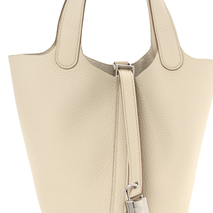 Hermes Taurillon Clemence Picotin Lock 18 PM Beton 8 of 11
