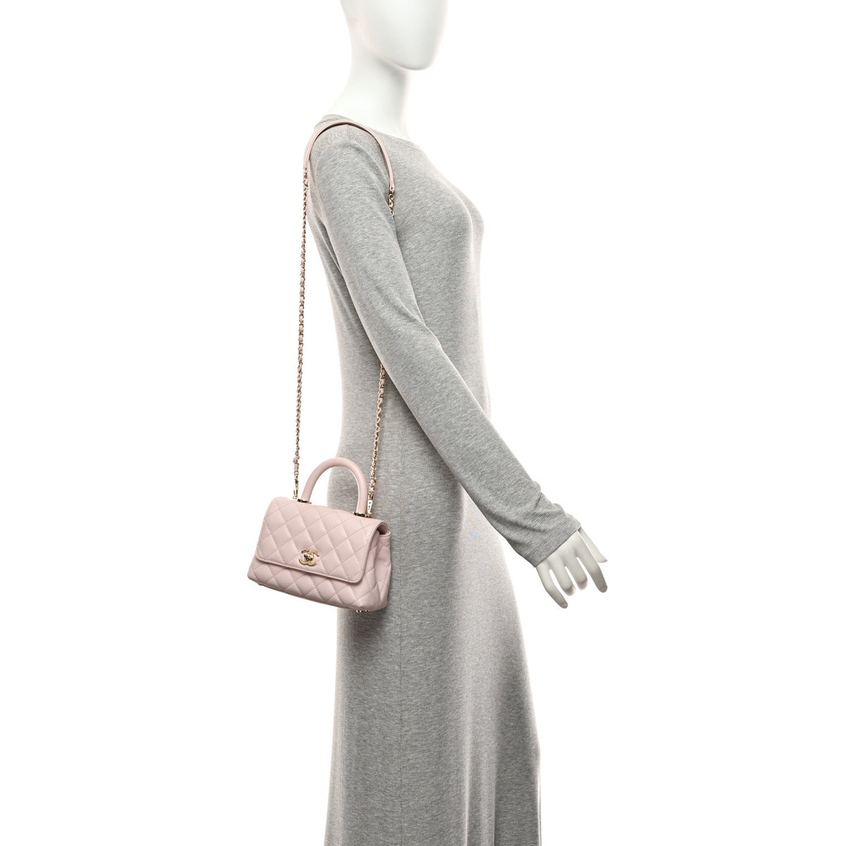 Chanel Caviar Quilted Extra Mini Coco Handle Flap Light Pink 2 of 10