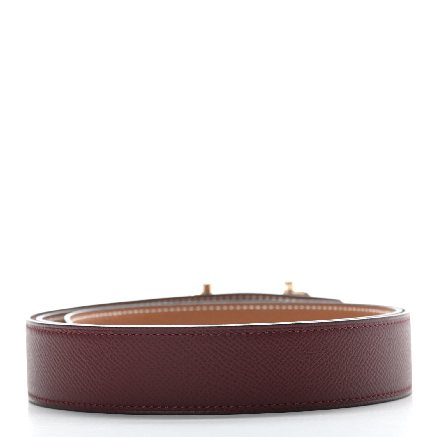 Hermes Epsom 32mm Royal Belt 95 Rouge H Gold 2 of 5