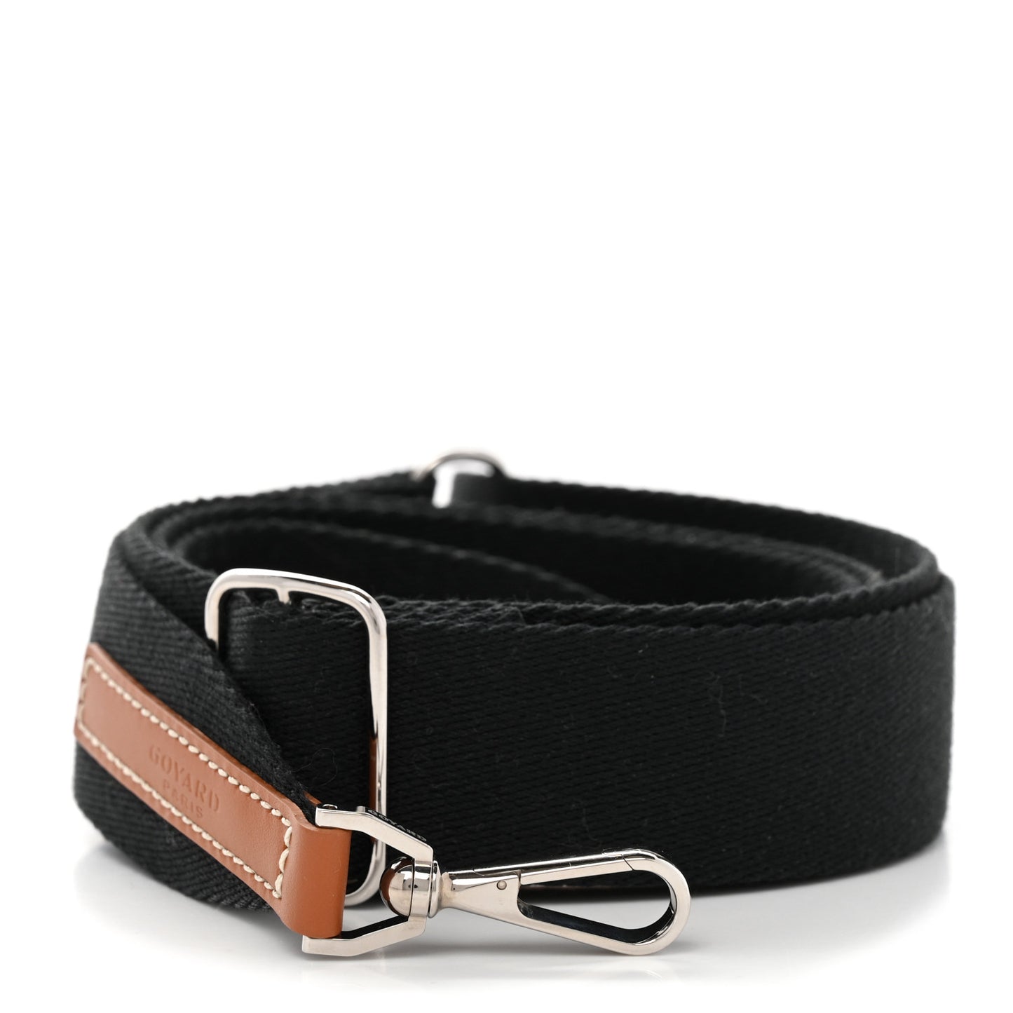 Canvas Calfskin Adjustable Shoulder Strap Black